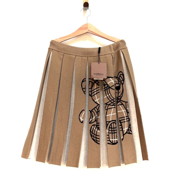 Burberry Girls Thomas Bear Avril Pleated Knit Skirt - Picture 7 of 11